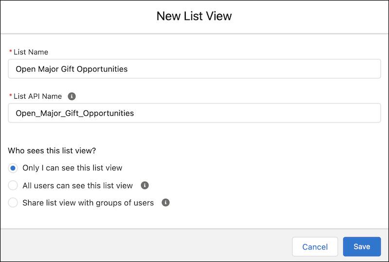 The New List View interface