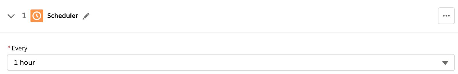 Step 1 of flow with scheduler to start flow every hour.