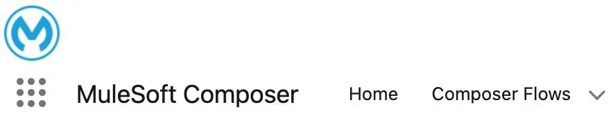 MuleSoft icon and Composer Flows tab.