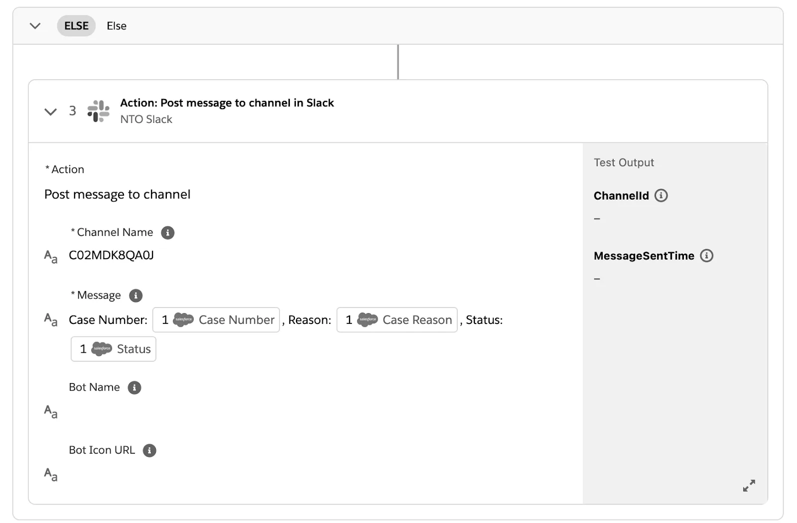 Tested flow showing Else branch and no green check mark on step 3 in Else branch.