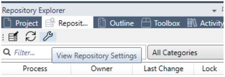 Repository Explorer window showing the repositories tab in MuleSoft RPA Builder.
