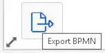 The menu at the bottom-left of the BPMN editor with the export BPMN button.