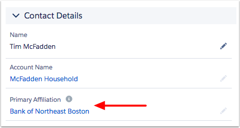 Affiliation contact detail