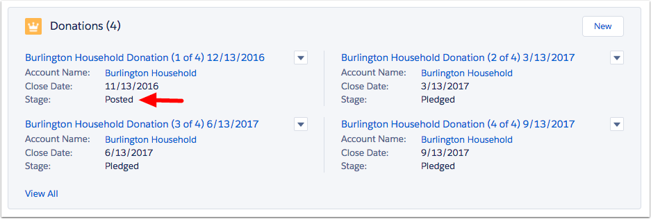 Updated donation stage