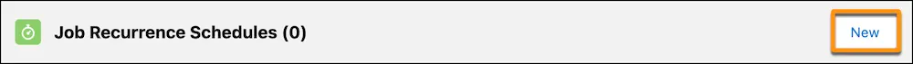 The New button on the Job Recurrence Schedules list