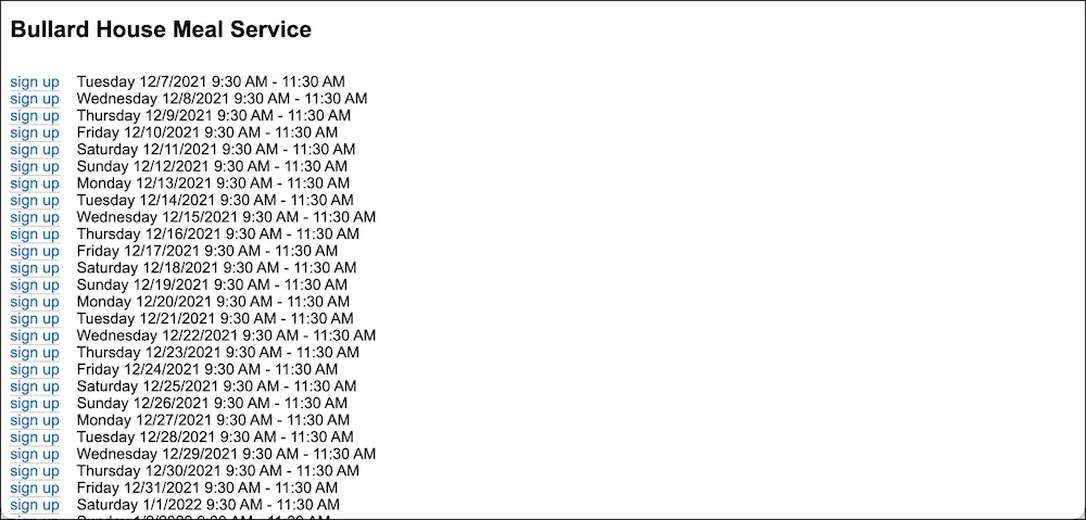 A volunteer job with many volunteer shifts on the Jobs Listing page