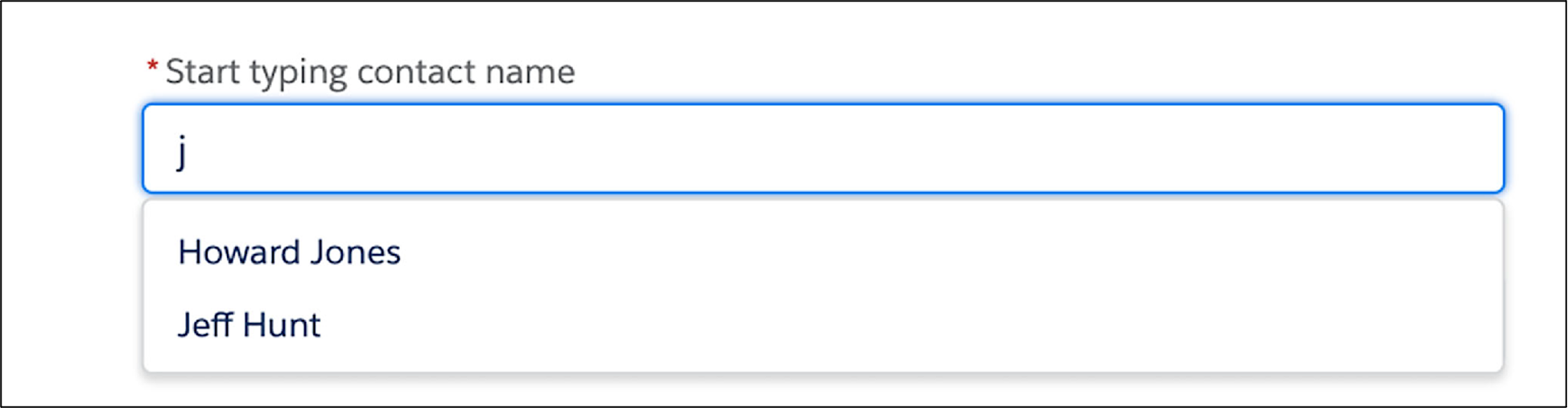 OmniScript における Type Ahead のエンドユーザーに対する表示