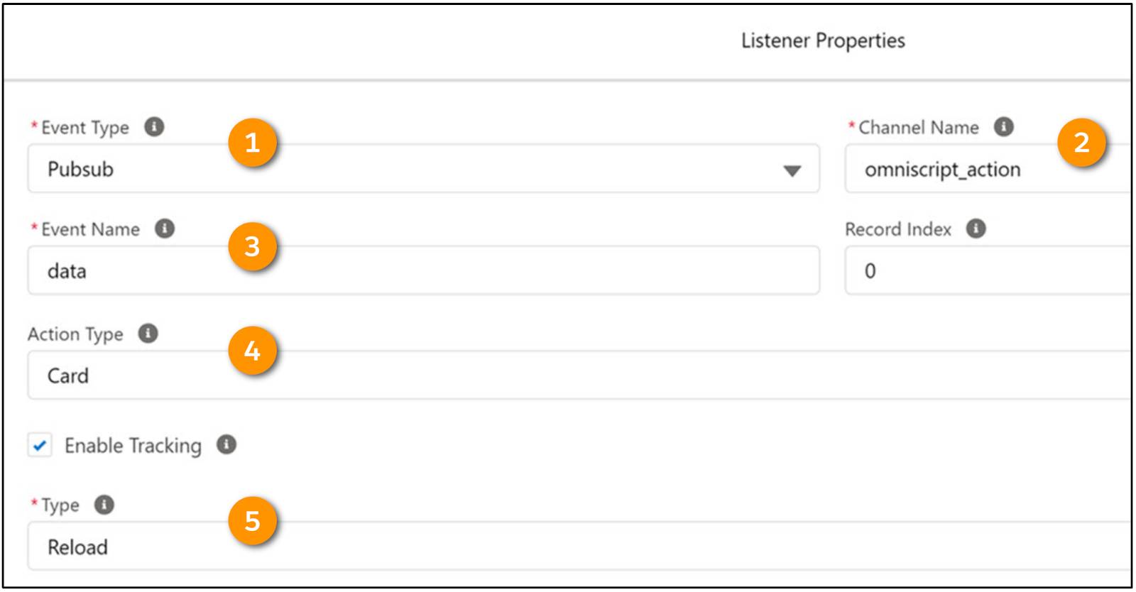 Reload Event Listener Properties