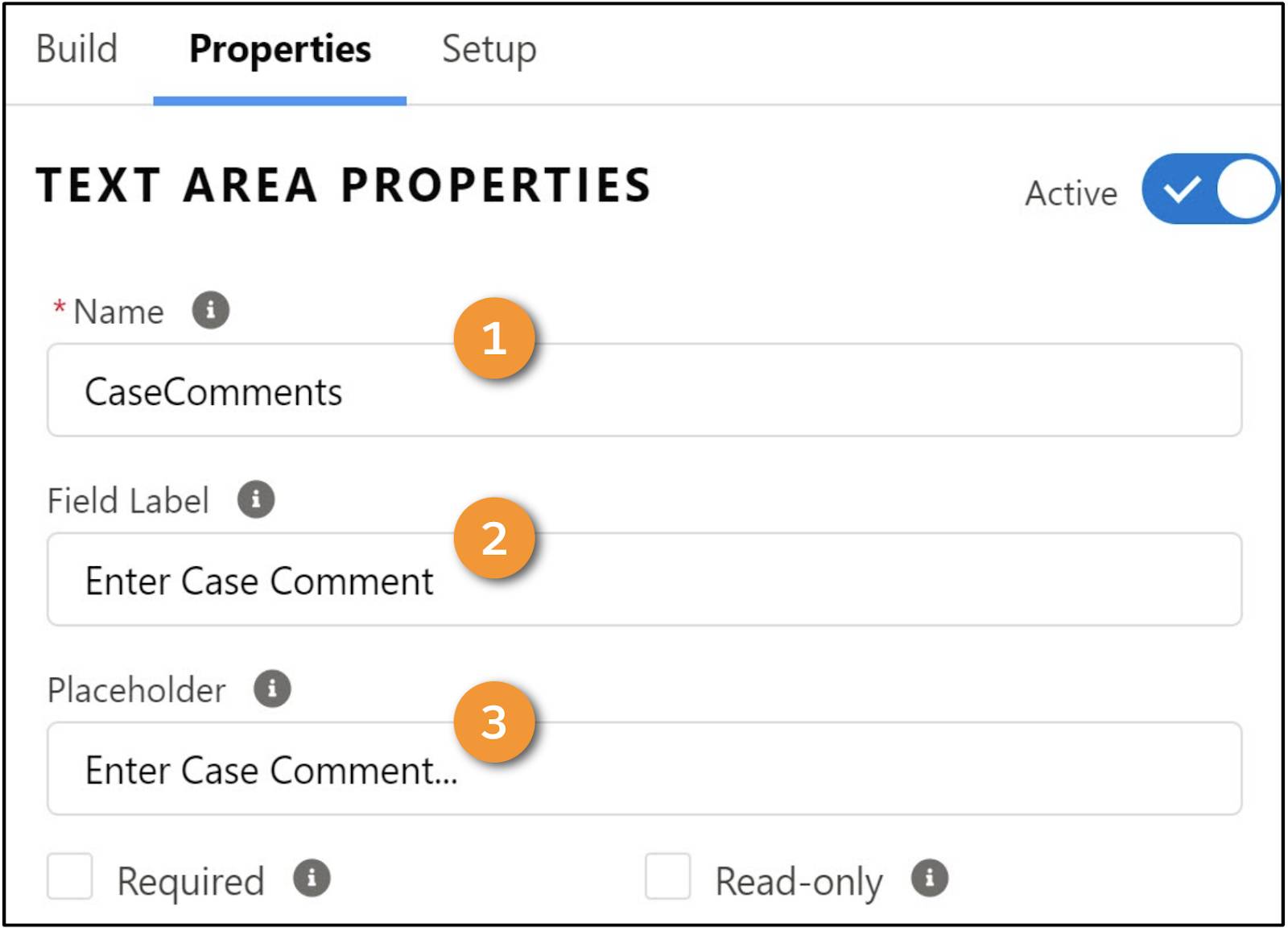 Text Area Properties