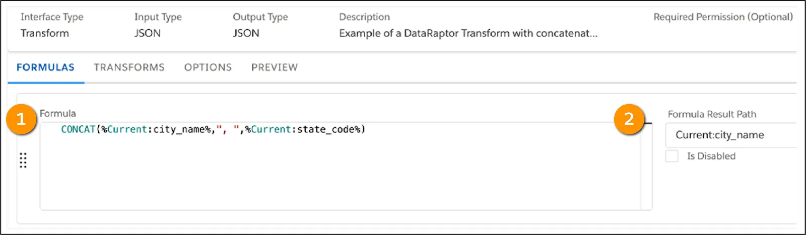 Use the Formulas tab to create the Formula and specify where it is stored.