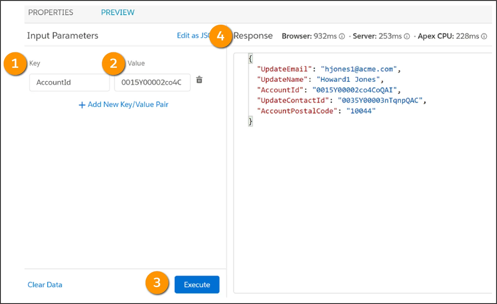 The Integration Procedure’s Preview tab