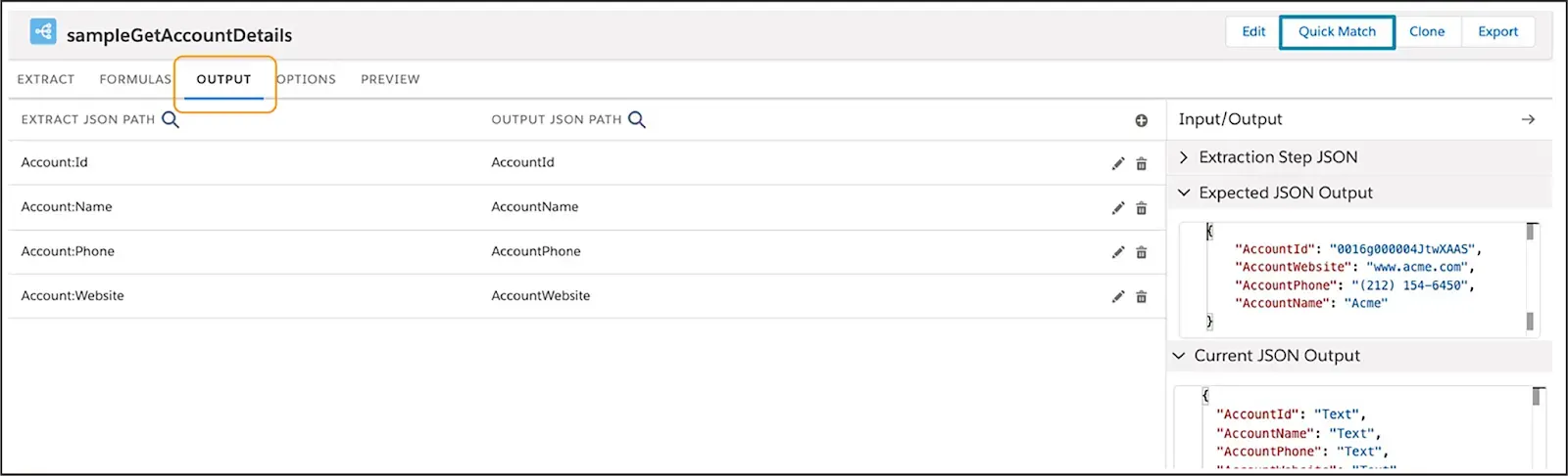The Output TAB