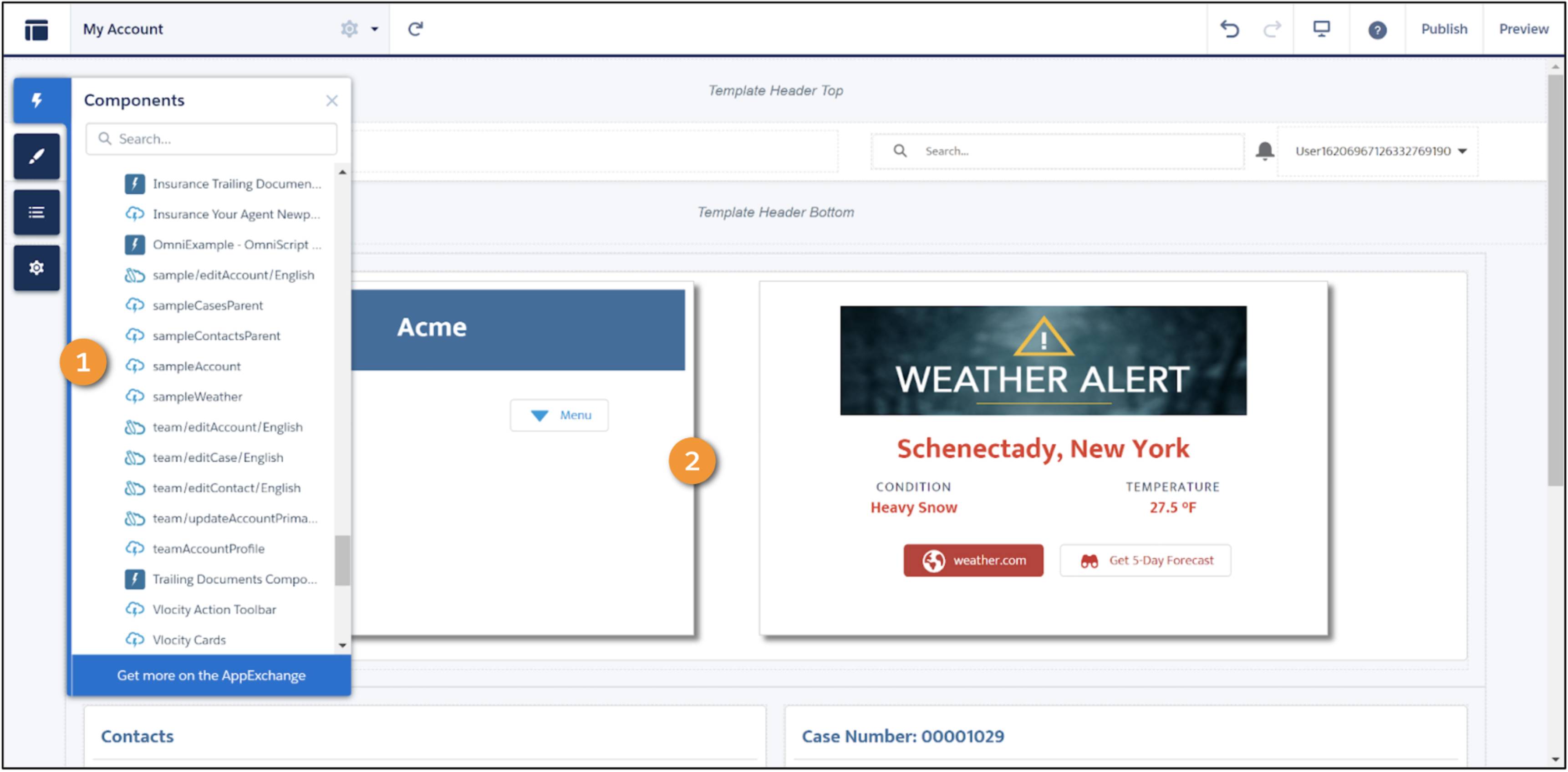 エクスペリエンスビルダーを使用して、Lightning Web コンポーネントをコミュニティページに公開します。