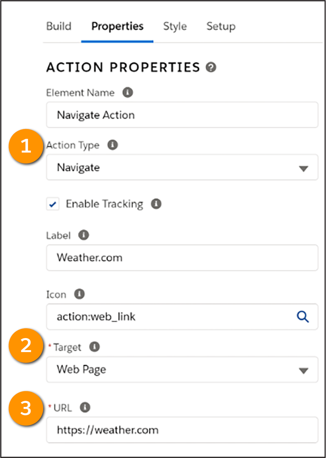 Navigate Action directing users to a Web Page.
