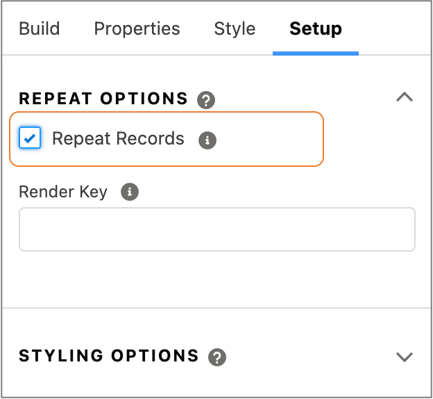 Repeat Records in the Setup panel