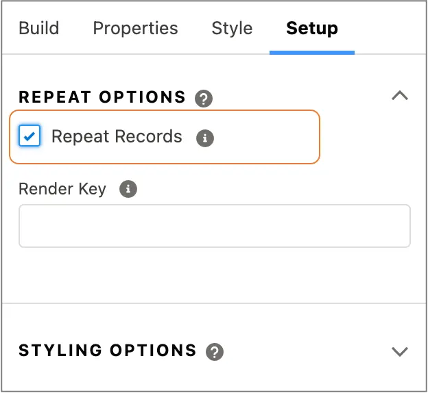 Repeat Records in the Setup panel