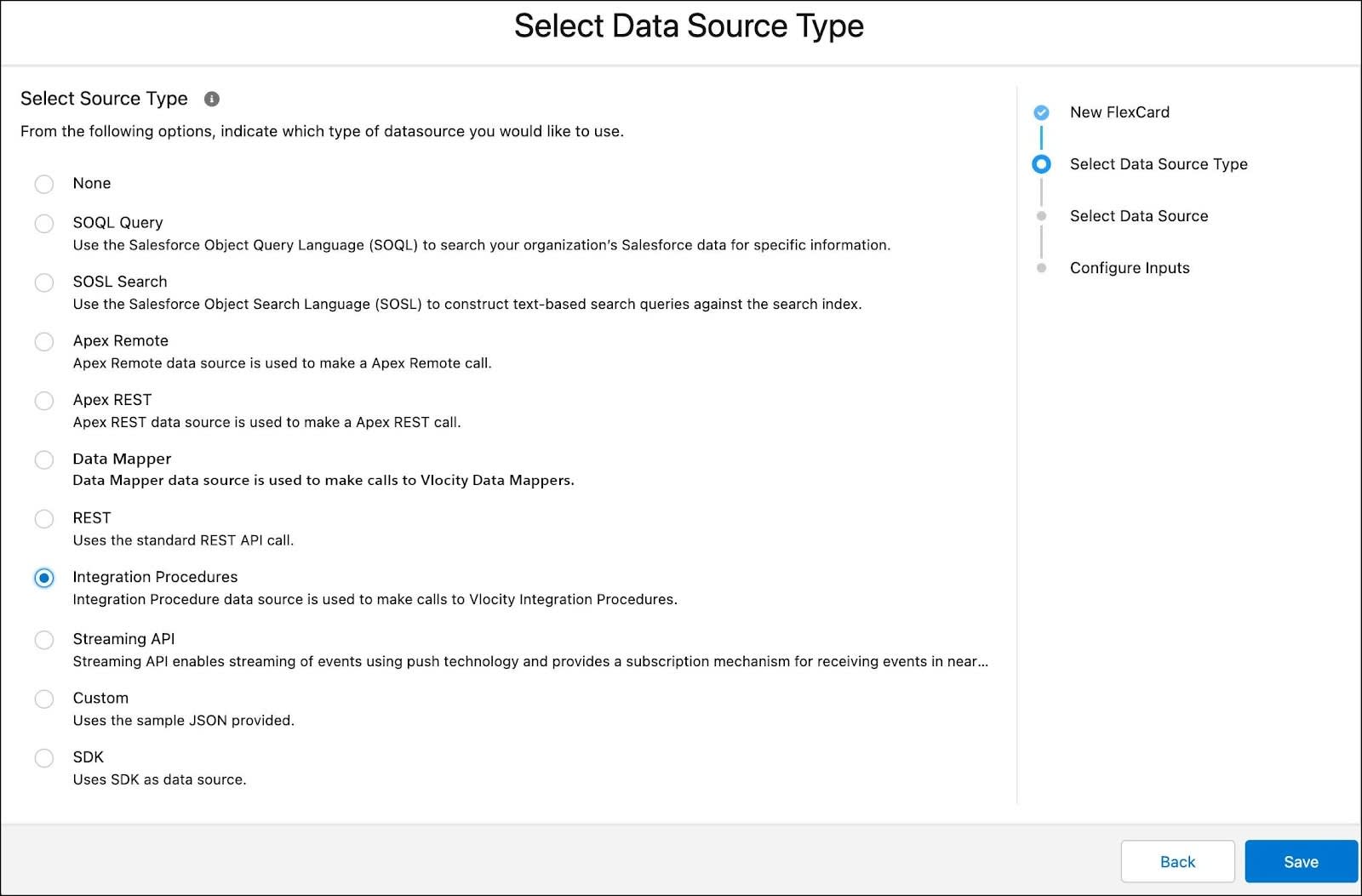 Select data source type.