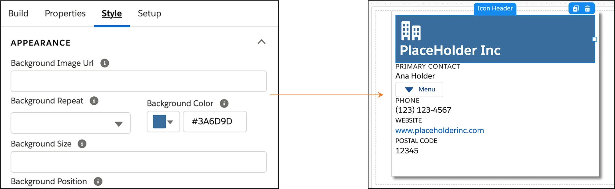 Setting the title background color.