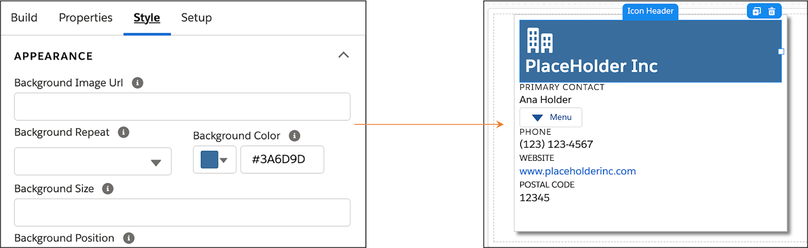 Setting the title background color.