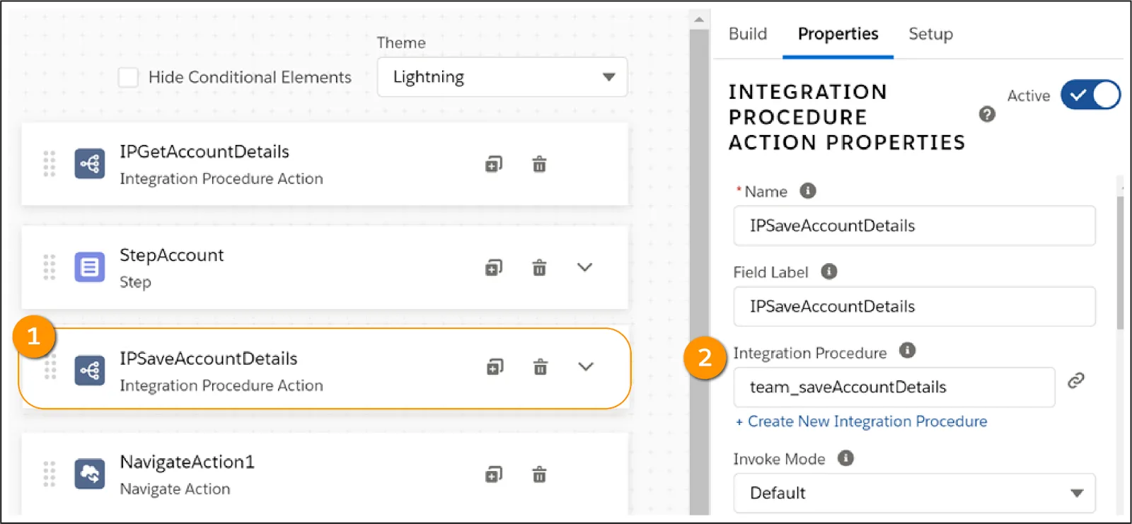 An Integration Procedure is selected in the Integration Procedure field.