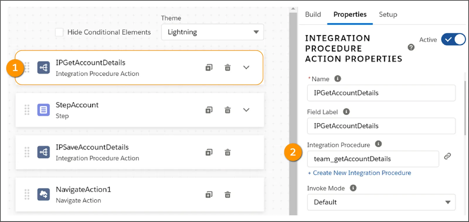 An Integration Procedure is selected in the Integration Procedure field.