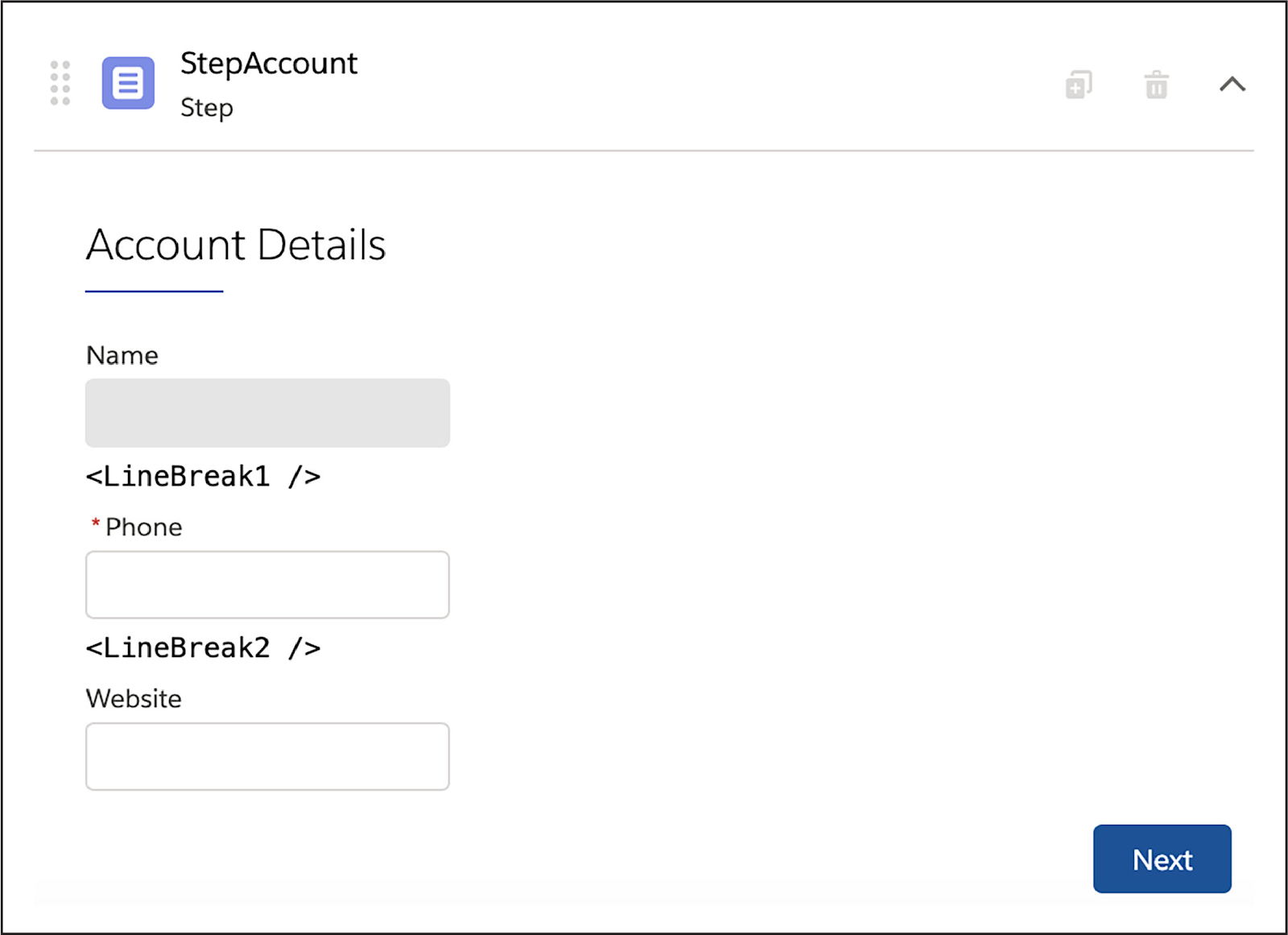 Adding Inputs elements to a Step