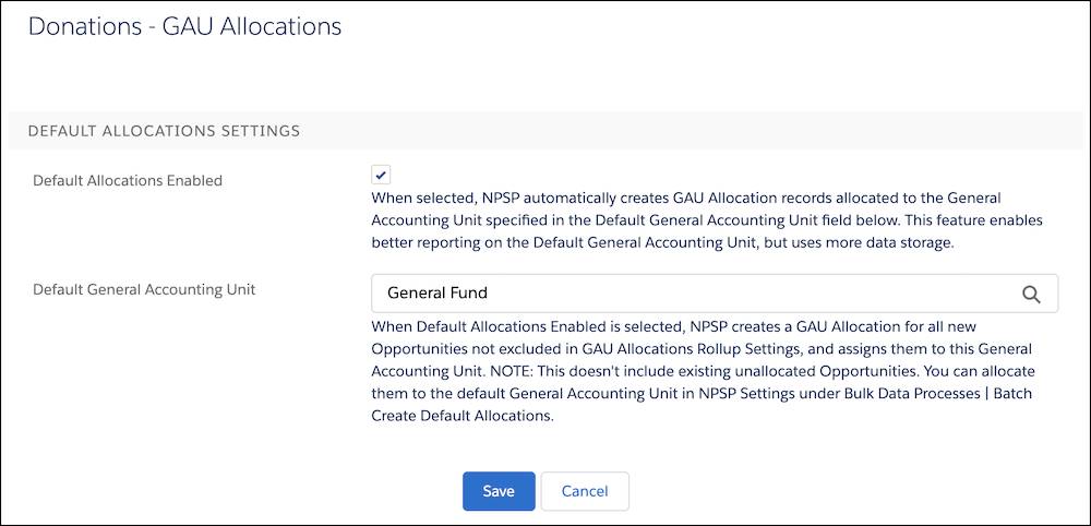 Interface Dons - Allocations UCG