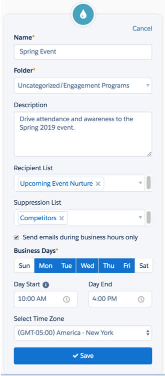 create an engagement studio program in pardot lightning app how to create a program for an event