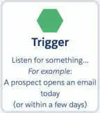 Trigger icon with description of what a trigger does. Triggers listen for something.