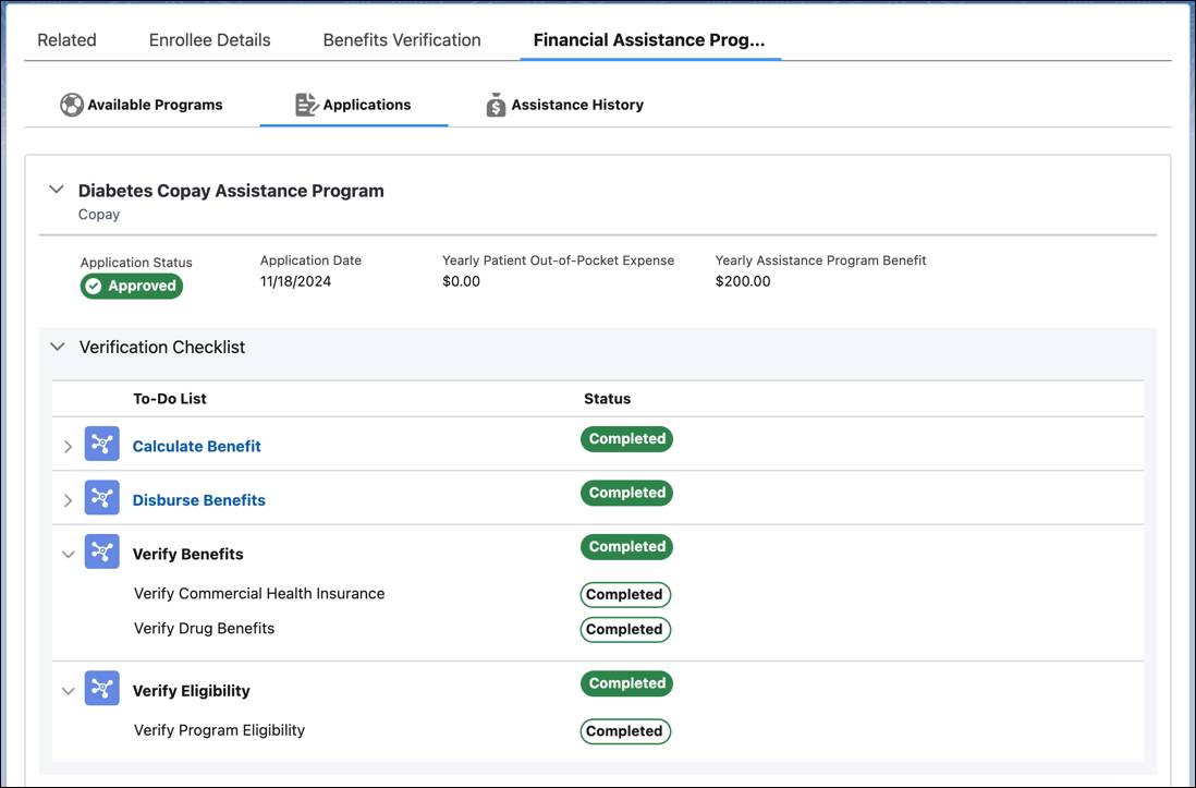 資金援助プログラムの申請タブに Lisa の要求の承認が表示されている。