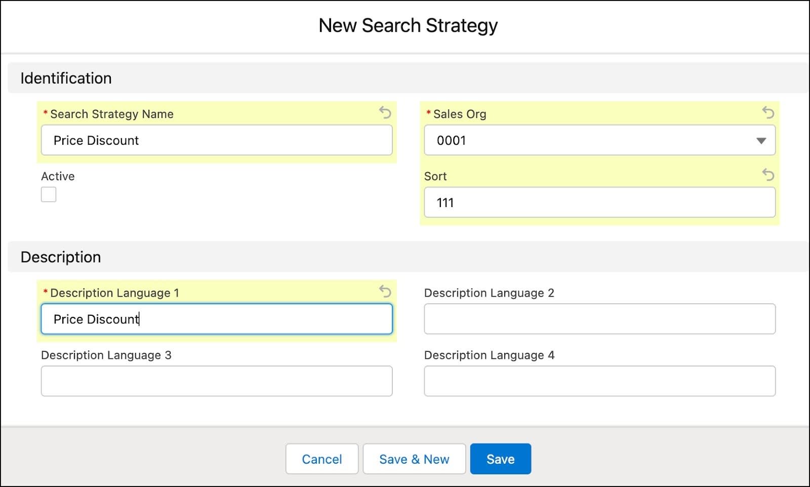 The New Search Strategy window showing the options to create a search strategy.