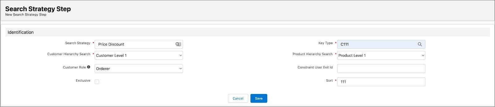 The New Search Strategy Step page showing the options to create a step for the search strategy.