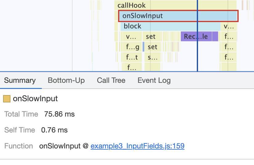 Summary panel with link to example3_InputFields.js.