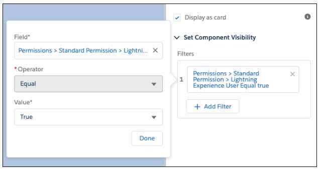 User permissions in component visibility rules