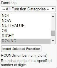 [Functions (関数)] メニュー。