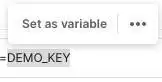 DEMO_KEY is highlighted and Set as variable tooltip is visible