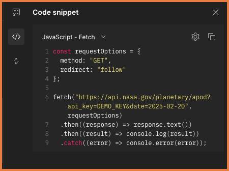 JavaScript - Fetch code snippet
