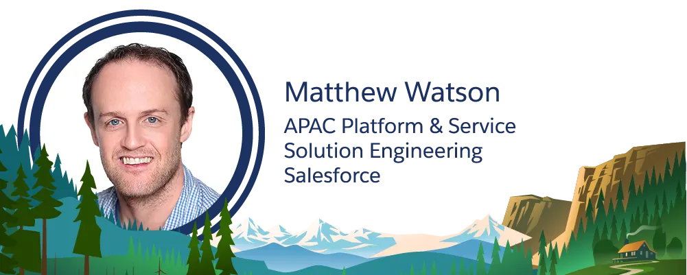 Image d’un employé de Salesforce, Matthew Watson.