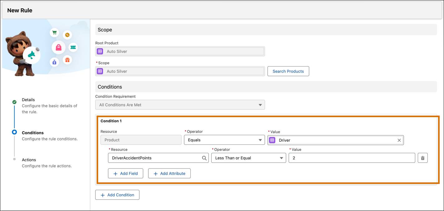 Rule Conditions step for the approval rule.