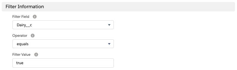 Action record using filter fields