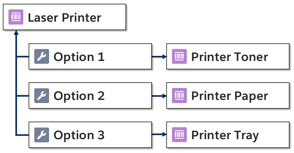 Diagram of Product and Option records