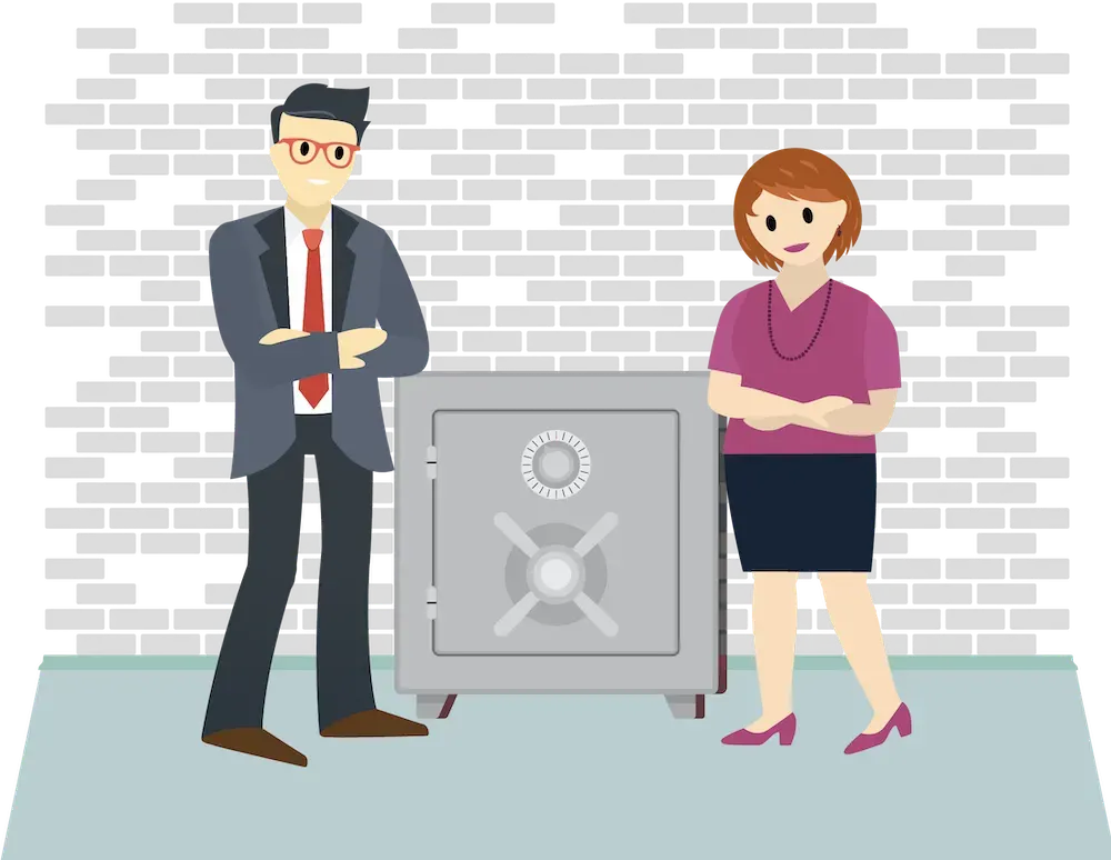 データの安全性を確保している、プログラムの 2 人のリーダー。