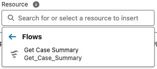 Resource picker selected with Flows option displayed.