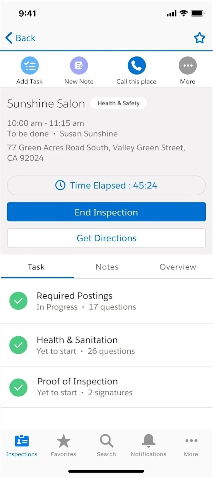 The Inspection Management Mobile app.