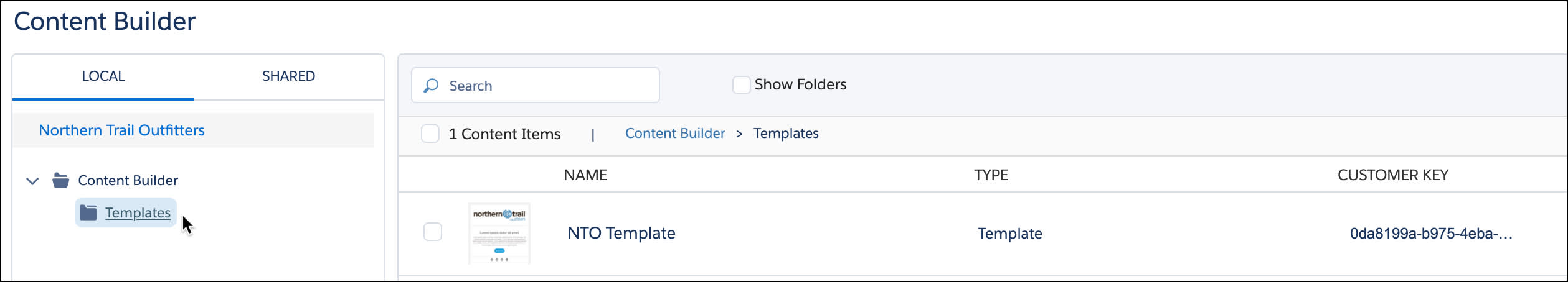A screenshot showing the saved NTO Template in the Templates folder.