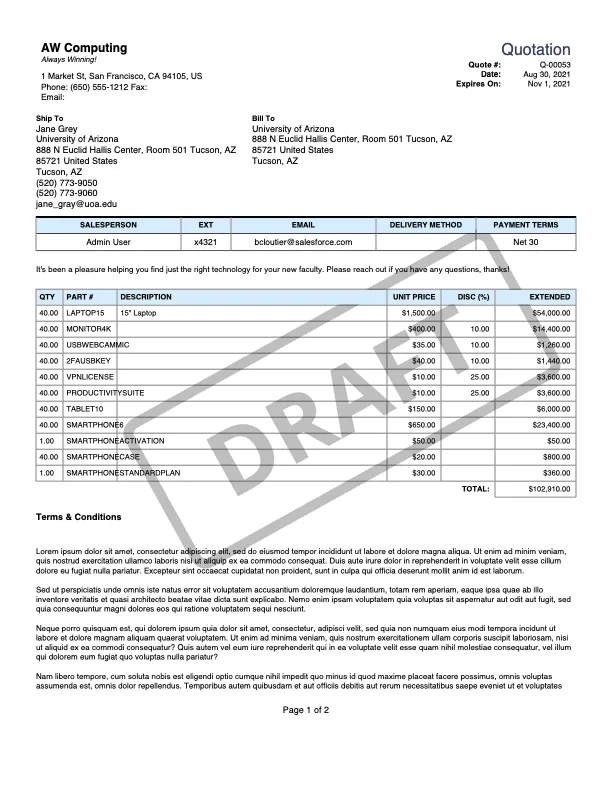 Proposal document with draft watermark.