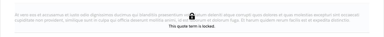 Quote term with lock icon.