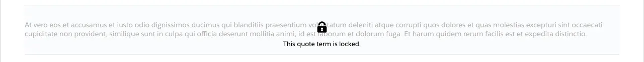 Quote term with lock icon.