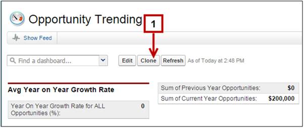 Cloning a dashboard