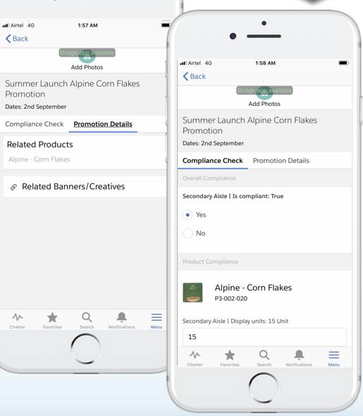 Promotion Check task page in the mobile application.
